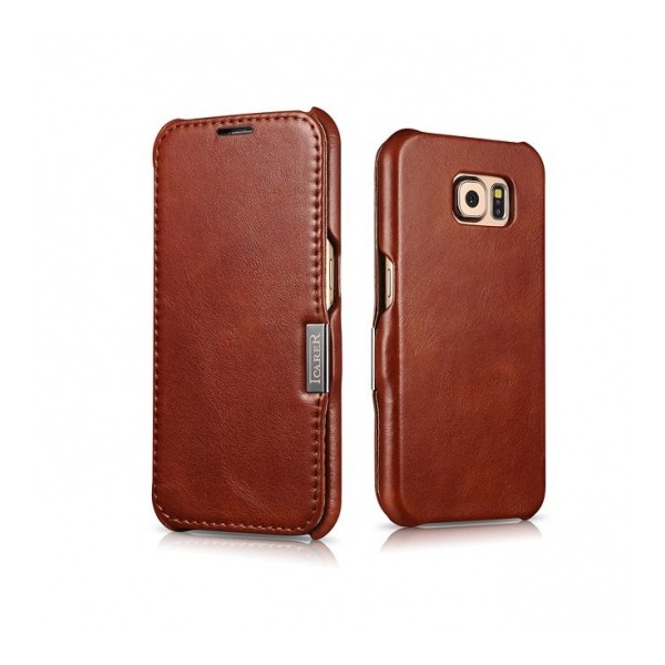 ICARER Side Open Vintage Galaxy S6 brown