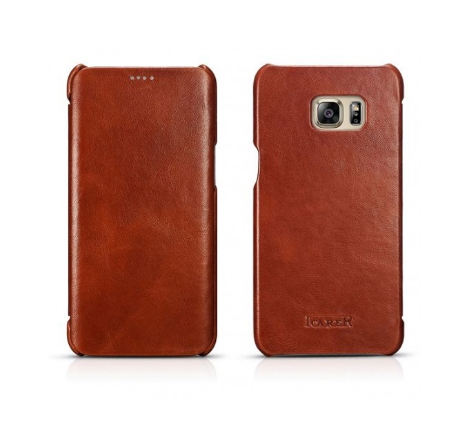 ICARER Side Open Vintage Galaxy S6 edge+ Plus brown