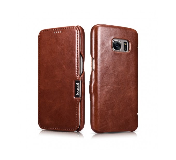 ICARER Side Open Vintage Galaxy S7 Brown