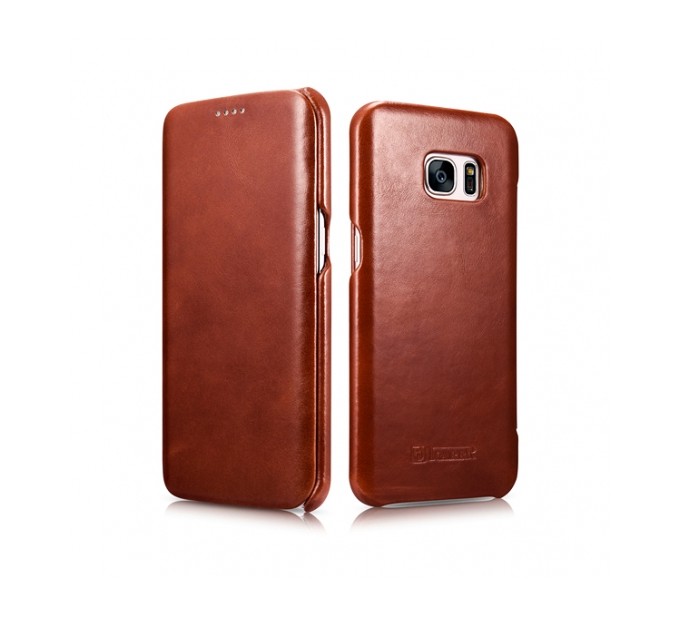 ICARER Side Open Vintage Galaxy S7 Edge Brown