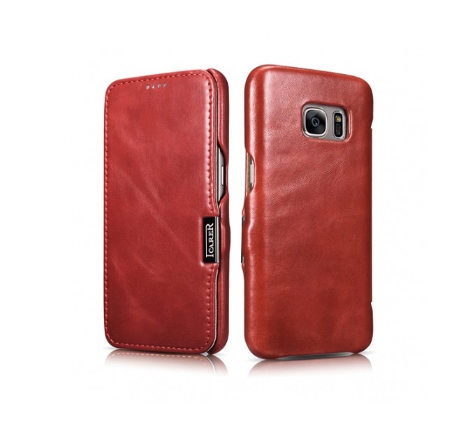 ICARER Side Open Vintage Galaxy S7 Red